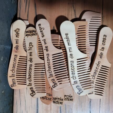 PEINETA MADERA PIROGRABADA