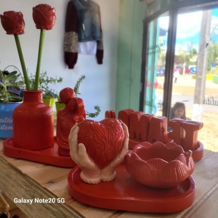 SET BANDEJAS DECORATIVAS AMOR YESO