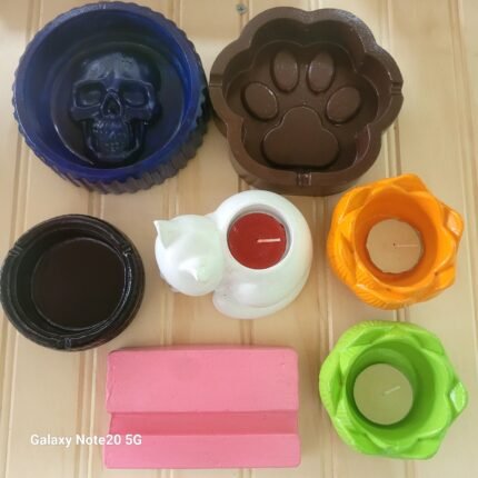 FIGURAS DECORATIVAS YESO CENICEROS, PORTA VELAS, PORTA CELULAR